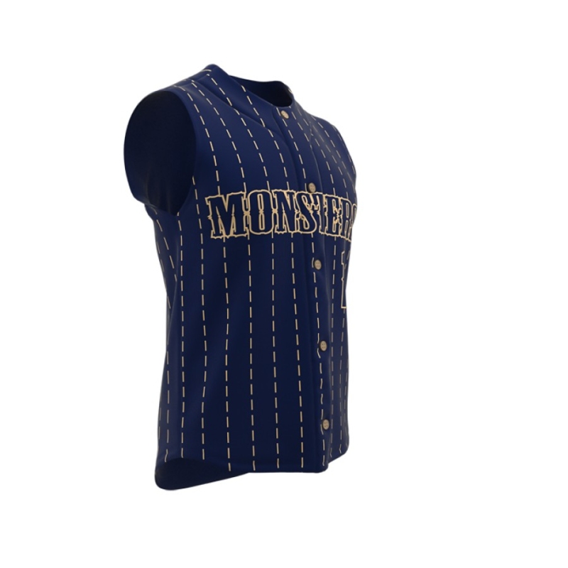 ZA Walk-Off Series Full Button Sleeveless Baseball Jersey-1253