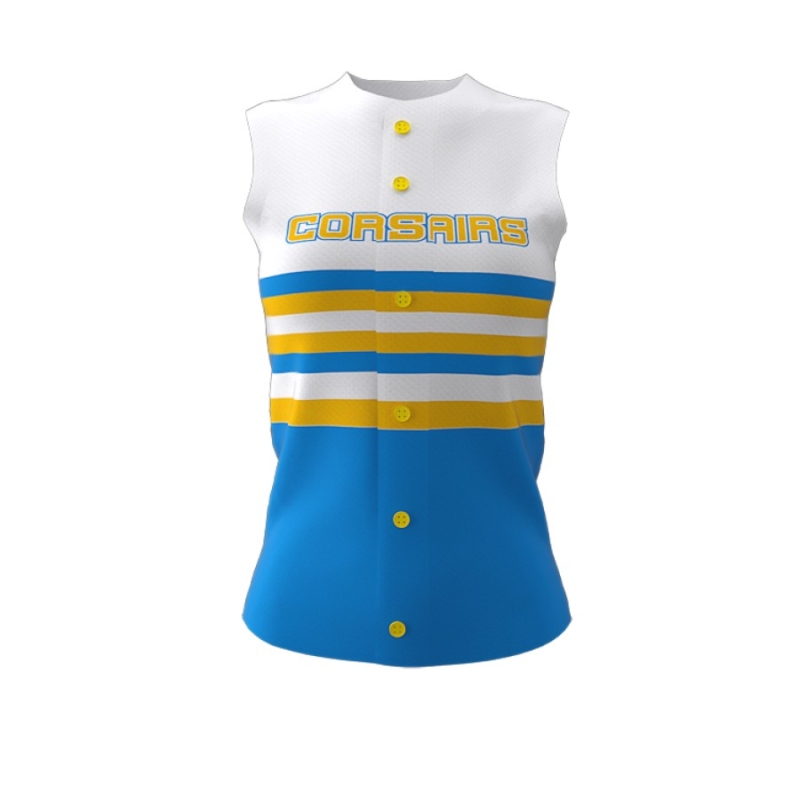 ZA Diamond Fastpitch Full Button Sleeveless Jersey-0